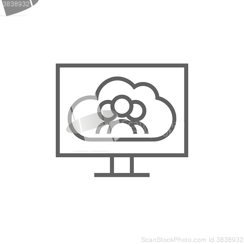 Image of Cloud computing line icon.