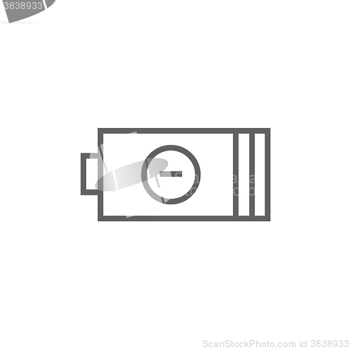 Image of Low power battery line icon.