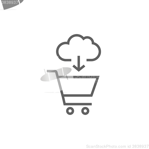 Image of Online shopping line icon.