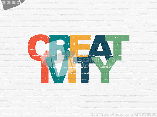 Image of Marketing concept: Creativity on wall background
