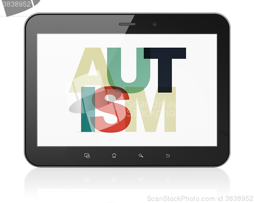 Image of Medicine concept: Tablet Computer with Autism on  display