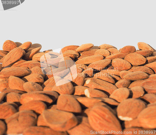 Image of Almonds dried fruit with copy space