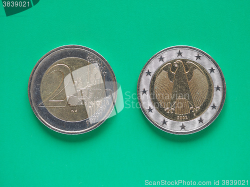 Image of Two Euro coin money