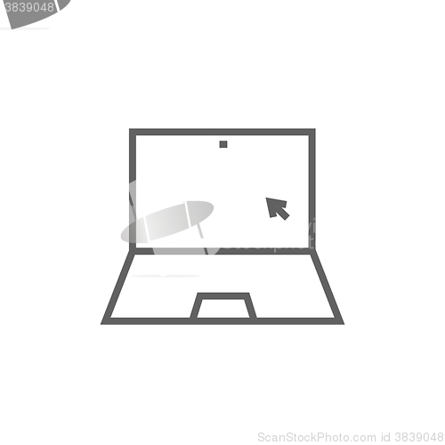 Image of Laptop with cursor line icon.