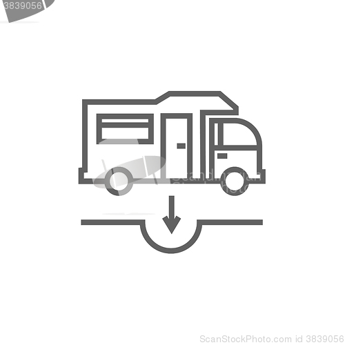 Image of Motorhome and sump line icon.