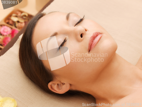 Image of beautiful woman in spa salon