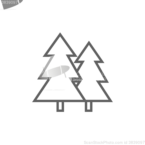 Image of Pine trees line icon.