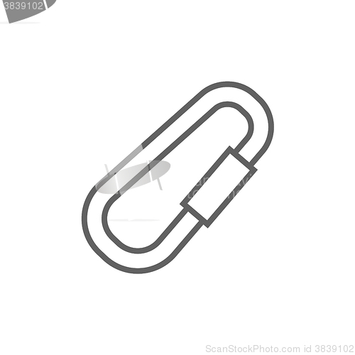 Image of Climbing carabiner line icon.