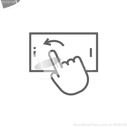 Image of Finger touching smartphone line icon.