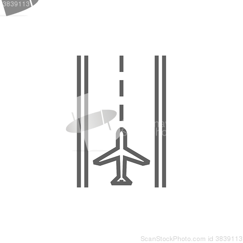 Image of Airport runway line icon.