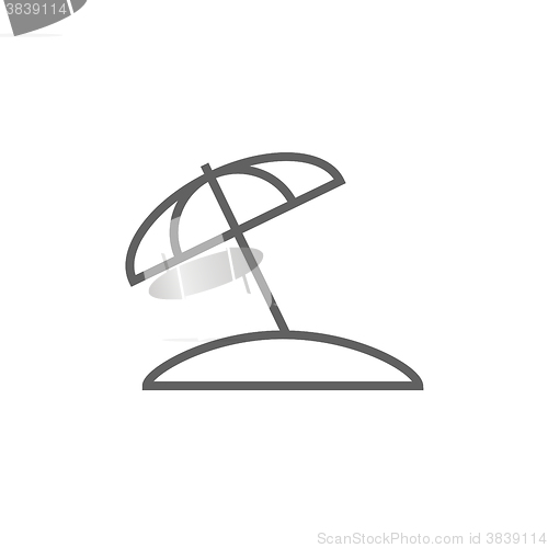 Image of Beach umbrella line icon.