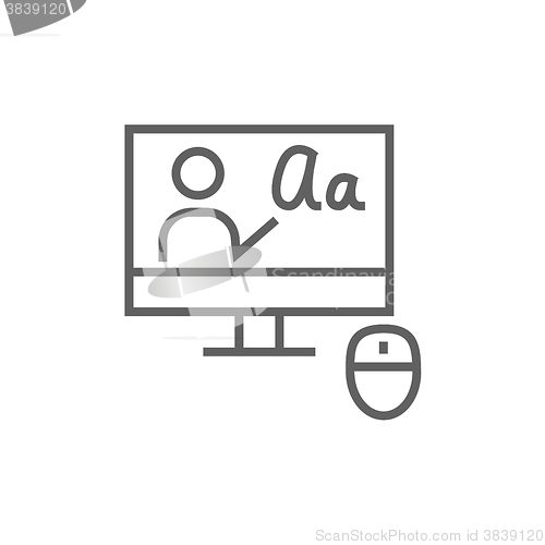 Image of Online education line icon.