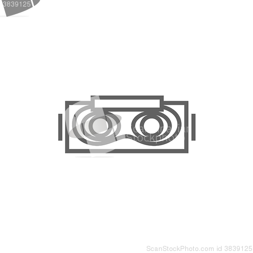 Image of Virtual reality headset line icon.