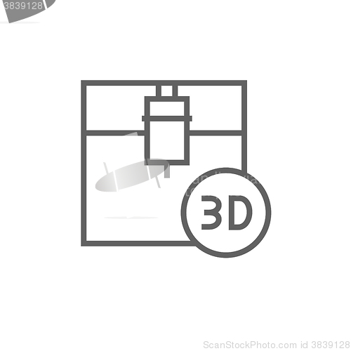 Image of Tree D printing line icon.