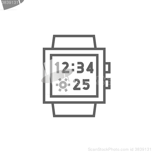 Image of Smartwatch line icon.