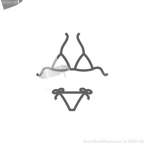 Image of Swimsuit for women line icon.