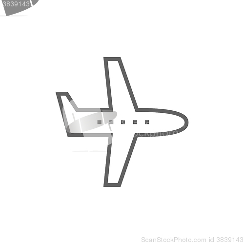 Image of Flying airplane line icon.