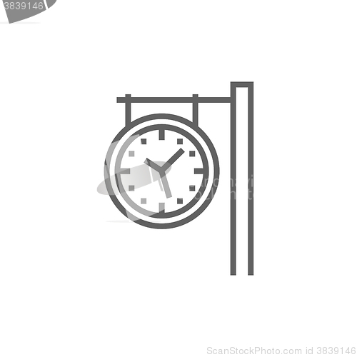 Image of Train station clock line icon.