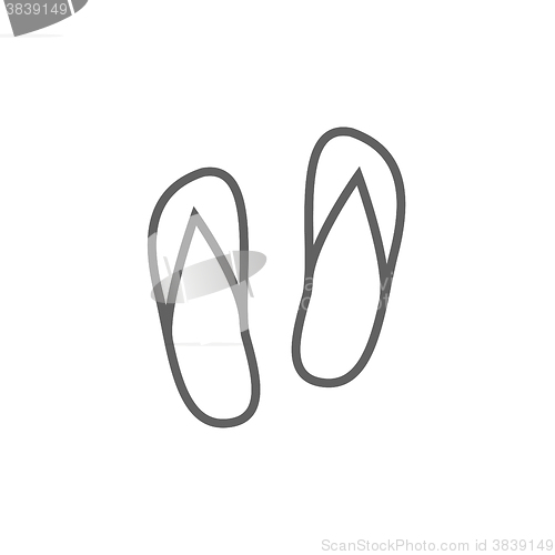 Image of Beach slipper line icon.