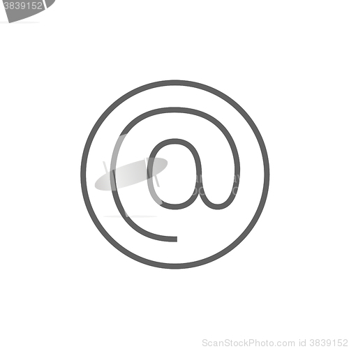 Image of At sign line icon.