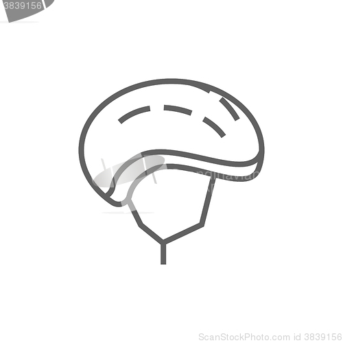 Image of Bicycle helmet line icon.