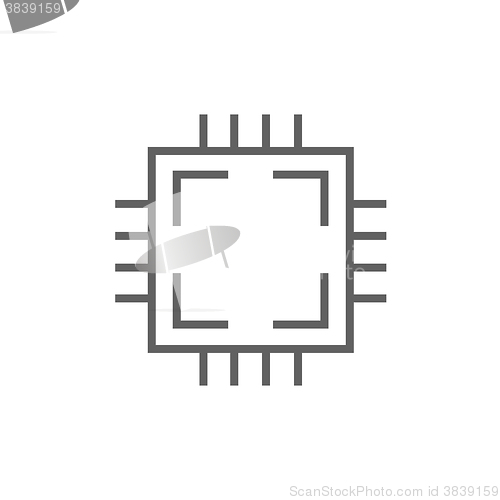 Image of CPU line icon.