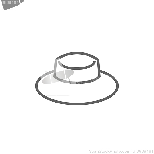 Image of Summer hat line icon.