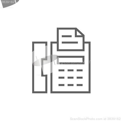 Image of Fax machine line icon.