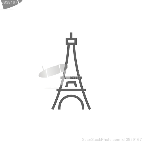 Image of Eiffel Tower line icon.