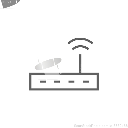 Image of Wireless router line icon.