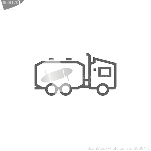 Image of Truck liquid cargo line icon.