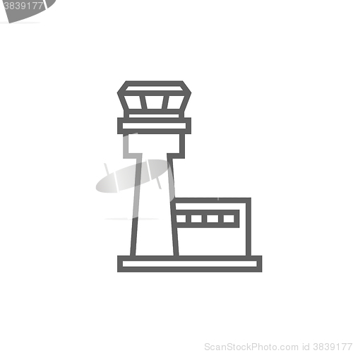 Image of Flight control tower line icon.