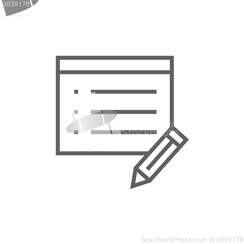 Image of Taking note line icon.