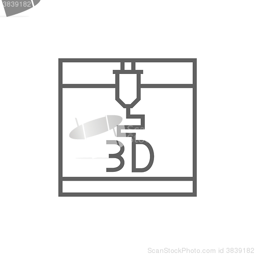 Image of Tree D printing line icon.