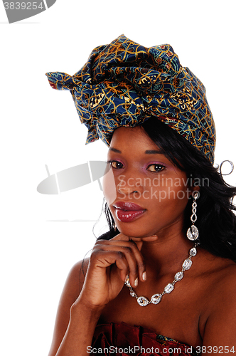 Image of Lovely African American woman portrait.