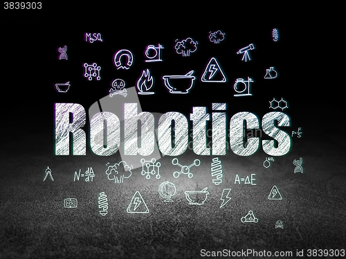 Image of Science concept: Robotics in grunge dark room