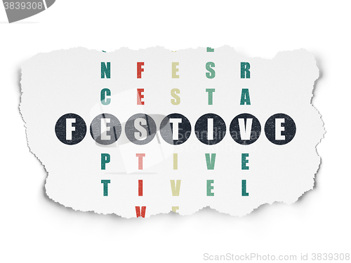 Image of Holiday concept: Festive in Crossword Puzzle