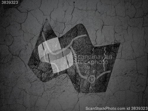 Image of Vacation concept: Map on grunge wall background