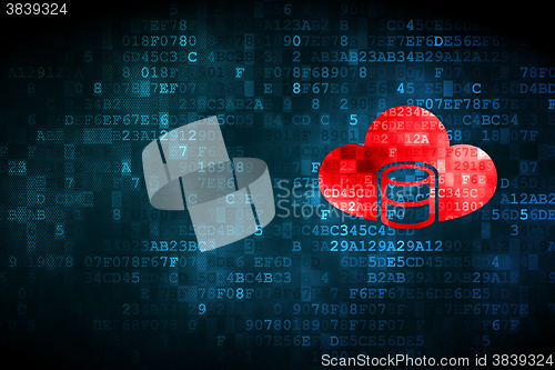 Image of Database concept: Database With Cloud on digital background