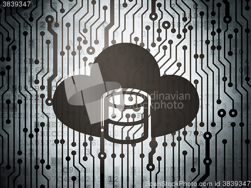 Image of Cloud technology concept: circuit board with Database With Cloud