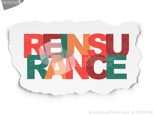 Image of Insurance concept: Reinsurance on Torn Paper background