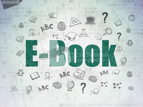 Image of Studying concept: E-Book on Digital Paper background