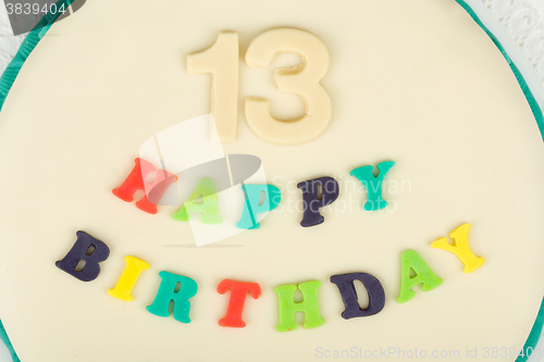 Image of birthday cake with text happy birthday
