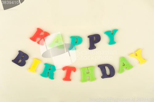 Image of birthday cake with text happy birthday