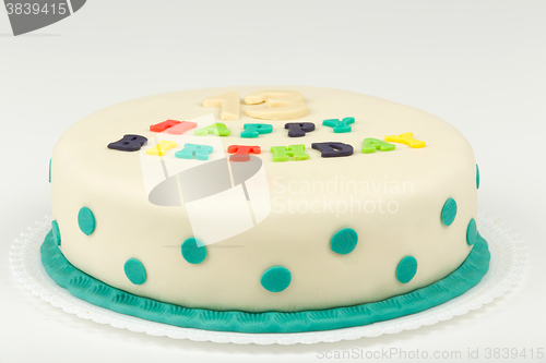 Image of birthday cake with text happy birthday