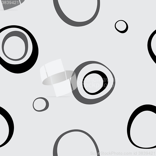 Image of Vector seamless wallpaper. Circles on a gray
