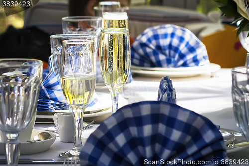 Image of Glasses of champagne on the table