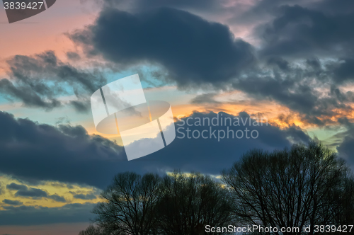 Image of Colorful clouds in the evening sky