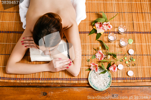 Image of Beautiful young woman at a spa salon