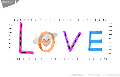 Image of Color ''Love'' with abstract heart 